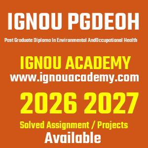 IGNOU PGDEOH SOLVED ASSIGNMENT 2026 2027